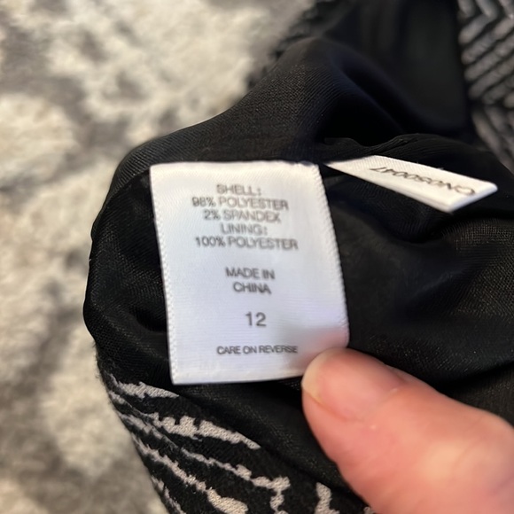 New York & Company draped skirt, black / cream, size 12 EUC! - Picture 7 of 8